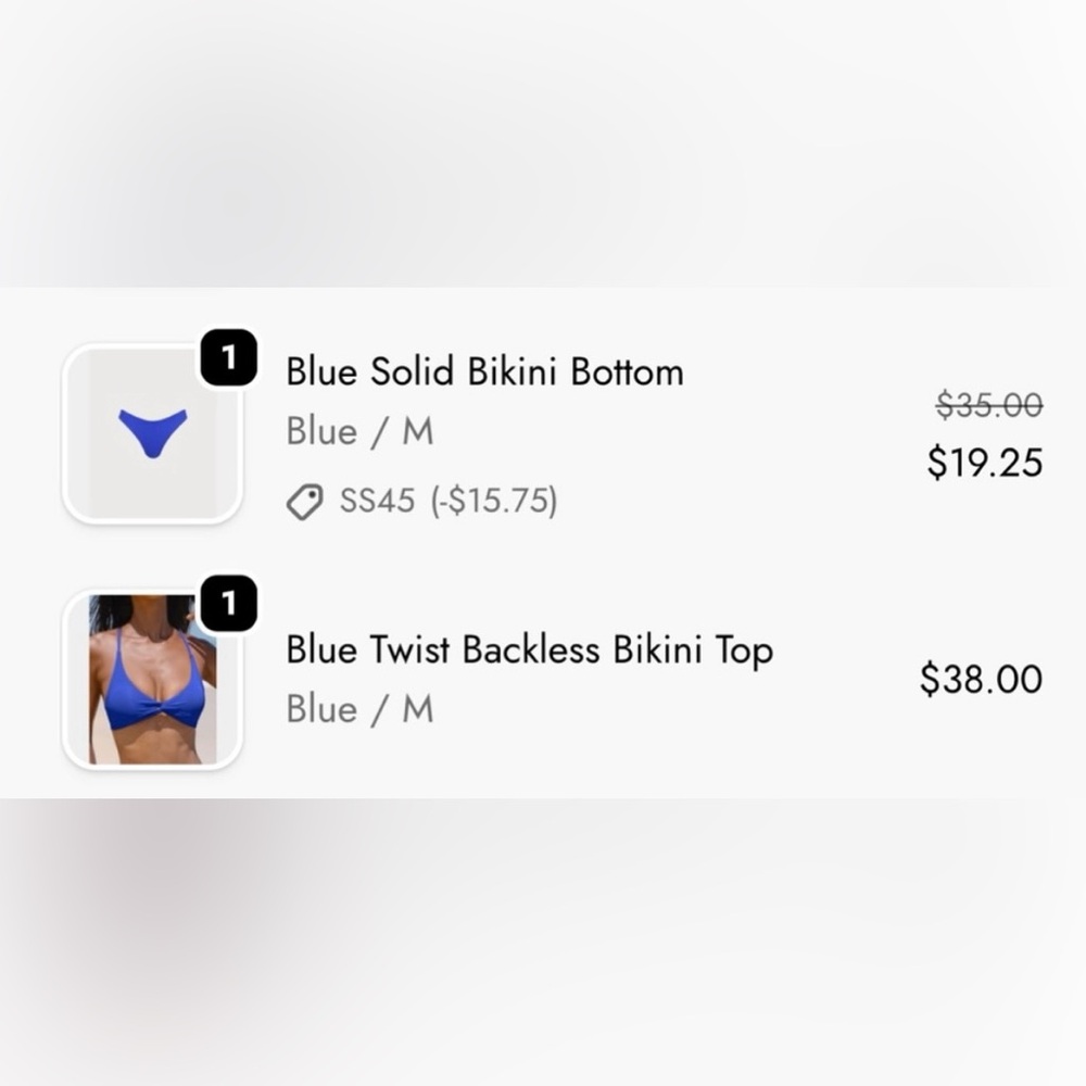 NWT. Berlook Blue bikini top and bottom